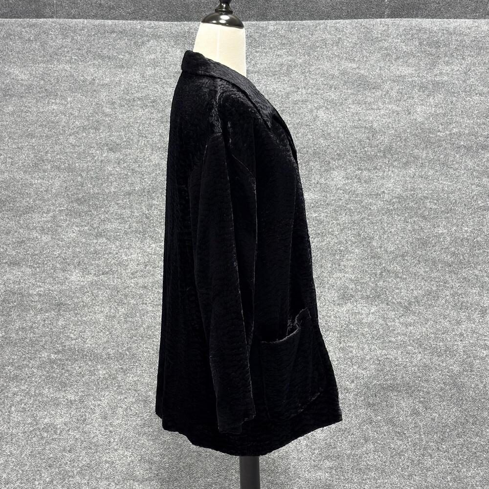 Karen Kane Jacket Womens Medium Black Textured Velvet Button Front Made USA - Picture 3 of 14